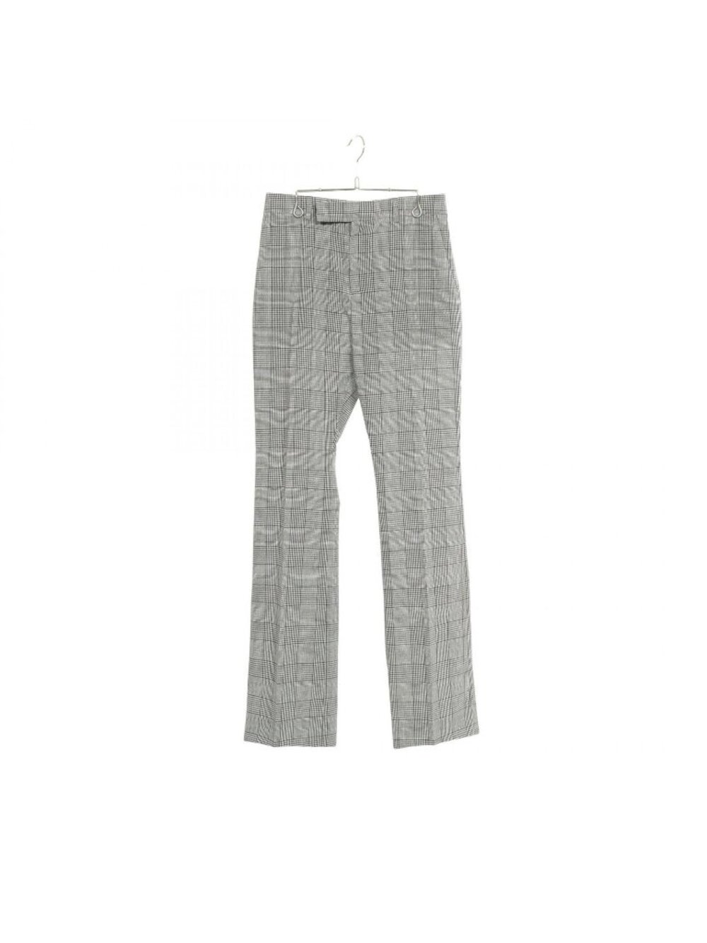 Celine Pants Glen Check Flare Gray Wool